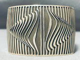 One Of The Craziest Swirl Native American Navajo Sterling Silver Cuff Bracelet-Nativo Arts