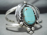 Tremendous Vintage Native American Navajo Blue Diamond Turquoise Sterling Silver Bracelet Old-Nativo Arts