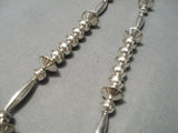 Superior Vintage Native American Navajo Hand Tooled Sterling Silver Necklace-Nativo Arts