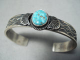 Superb Vintage Native American Navajo Carico Lake Turquoise Sterling Silver Bracelet-Nativo Arts