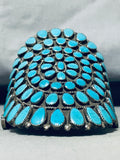 Monster Vintage Native American Navajo Turquoise Cluster Sterling Silver Bracelet-Nativo Arts