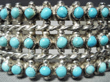 Early Vintage Native American Zuni Snake Eyes Turquoise Sterling Silver Bracelet Cuff-Nativo Arts