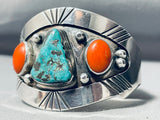 Native American Important Old Deposit Crow Springs Turquoise Sterling Silver Bracelet-Nativo Arts