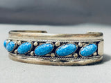 Ray Begay Vintage Native American Navajo Denim Lapis Sterling Silver Bracelet-Nativo Arts