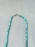 Native American Very Old Vintage Santo Domingo Kingman Turquoise Sterling Silver Necklace-Nativo Arts