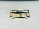 Real Gold And Silver Vintage Navajo Sterling Native American Ring-Nativo Arts
