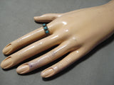 Wonderful Vintage Navajo Turquoise Sterling Silver Ring Native American-Nativo Arts