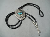 Magnificent Vintage Native American Navajo Sleeping Beauty Sterling Silver Eagle Bolo-Nativo Arts
