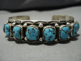 Vintage Marie Thompson Turquoise Sterling Silver Native American Bracelet Old-Nativo Arts