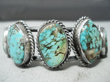 Incredible Vintage Native American Navajo Morenci Turquoise Sterling Silver Bracelet Old-Nativo Arts