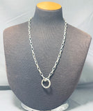 Important Ray Adakai Vintage Native American Navajo Sterling Silver Ring Necklace-Nativo Arts