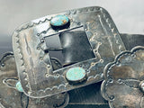 Earlier Very Rare Vintage Native American Navajo Turquoise Sterling Silver Concho Belt-Nativo Arts