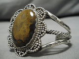 Quality Vintage Navajo Domed Agate Sterling Silver Native American Bracelet Old-Nativo Arts