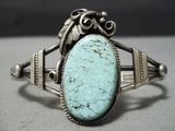 Magnificent Detailed Vintage Native American Navajo Dry Creek Turquoise Sterling Silver Bracelet-Nativo Arts