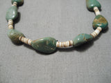 Native American Marvelous Santo Domingo Royston Turquoise Shell Sterling Silver Necklace-Nativo Arts
