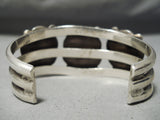 So Heavy!! Thick!! Vintage Native American Navajo Carico Lake Turquoise Sterling Silver Bracelet-Nativo Arts