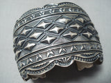 Native American Important Darrell Becenti (d.) Hand Repoussed Sterling Silver Bracelet-Nativo Arts