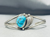 Wonderful Vintage Native American Navajo Sleeping Beauty Turquoise Sterling Silver Bracelet-Nativo Arts