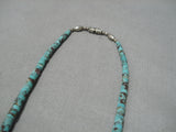 Wonderful Vintage Native American Navajo Green Turquoise Sterling Silver Necklace-Nativo Arts