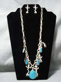 Fascinating Vintage Native American Navajo Royston Turquoise Sterling Silver Necklace-Nativo Arts