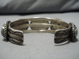 Stunning Vintage Native American Navajo Royston Turquoise Thick Sterling Silver Bracelet Heavy-Nativo Arts