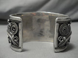 Best Vintage Native American Navajo Sterling Silver Bear Bracelet Huge Old-Nativo Arts