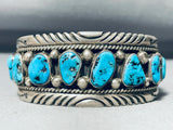 Important Vintage Native American Navajo Tom Moore Turquoise Sterling Silver Bracelet-Nativo Arts