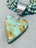 Native American Gasp! Gorgeous Vintage Santo Domingo Green Turquoise Heart Necklace-Nativo Arts