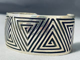 Precise Silver Work Native American Navajo Sterling Silver Bracelet-Nativo Arts