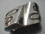 Thick! Museum Vintage Native American Navajo Multi Technique Turquoise Sterling Silver Bracelet-Nativo Arts