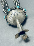 One Of The Most Unique Native American Navajo Turquoise Sterling Silver Bulb Necklace-Nativo Arts