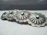 Amazing Native American Navajo Sleeping Beauty Turquoise Sterling Silver Barrette-Nativo Arts