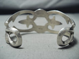 Fabulous Signed Vintage Navajo Native American Sterling Silver Cast Bracelet-Nativo Arts
