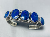 Exquisite Vintage Native American Navajo Lapis Sterling Silver Bracelet-Nativo Arts