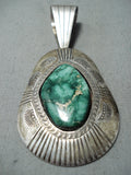 Mesmerizing Vintage Native American Navajo Damale Turquoise Sterling Silver Pendant-Nativo Arts