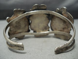 Majestic Vintage Native American Navajo Blue Diamond Turquoise Sterling Silver Bracelet-Nativo Arts