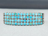 One Of The Best Important Dishta Turquoise Vintage Native American Zuni Sterling Silver Bracelet-Nativo Arts