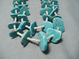 Superb Vintage Native American Navajo Turquoise Slabs White Shell Heishi Necklace-Nativo Arts