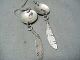 Exceptional Vintage Navajo Sterling Silver Eagle Earrings Old Native American-Nativo Arts