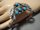 Tremendous Vintage Native American Navajo 3d Turquoise Sterling Silver Bracelet Cuff Old-Nativo Arts