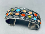 Fabulous Vintage Native American Navajo Turquoise Sterling Silver Bracelet Signed Lena Platero-Nativo Arts