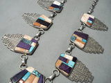 One Of Best Vintage Native American Navajo Hank Whitethorne Turquoise Sterling Silver Necklace-Nativo Arts