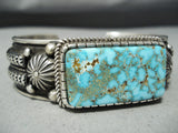 Native American Authentic Albert Jake High Grade Turquoise Sterling Silver Bracelet-Nativo Arts