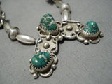 Quality Vintage Native American Navajo Cerrillos Turquoise Sterling Silver Necklace Old-Nativo Arts