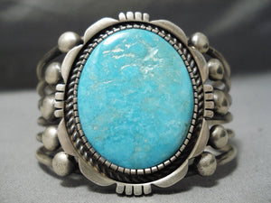 Important Verdy Jake Native American Navajo Turquoise Sterling Silver Bracelet-Nativo Arts