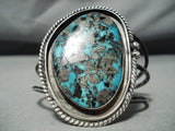 Huge Old Morenci Turquoise Vintage Native American Navajo Sterling Silver Bracelet-Nativo Arts
