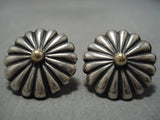 Important Vintage Cherokee 18k Gold Sterling Silver Native American Earrings-Nativo Arts