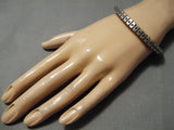 Important Zuni Native American Sterling Silver Hand Tooled Bracelet-Nativo Arts