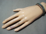 Wonderful Vintage Native American Navajo Cerrillos Turquoise Sterling Silver Bracelet Old-Nativo Arts