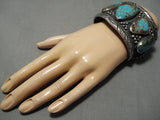 One Of Biggest Best Vintage Native American Navajo Royston Turquoise Sterling Silver Bracelet-Nativo Arts